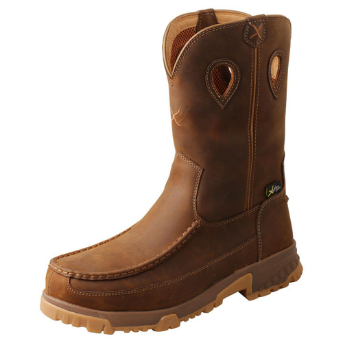11" Pull On Work Boot - Distressed Saddle MXCNM01