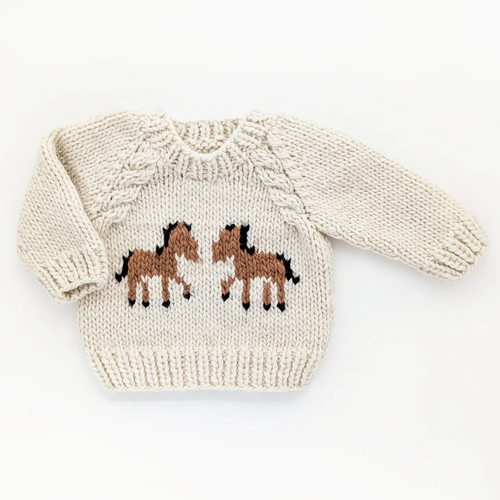 Pony Sweater Natural For Baby & Toddler
