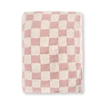 Checkered - Terry Knit Sweater Knit Baby Blankets (Organic)