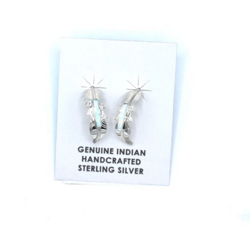 Navajo Handmade Opal Earrings-Allen Barney