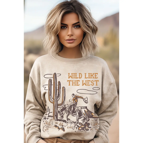Wild Like the West Mineral Graphic Sweatshirts - Mineral Oatmeal