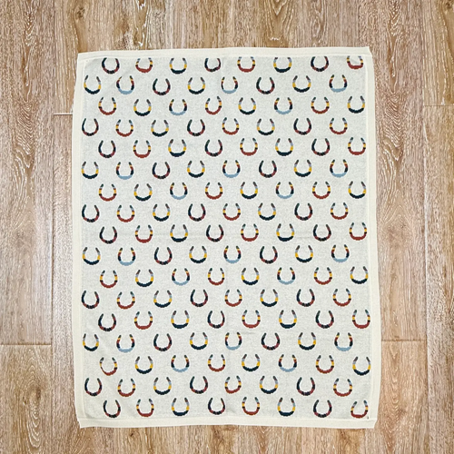 Horseshoe - Organic Cotton Jacquard Knit Baby Blanket