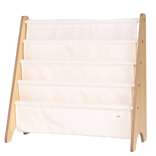 Kids Bookcase/Bookshelf with Recycled Fabric - CREAM