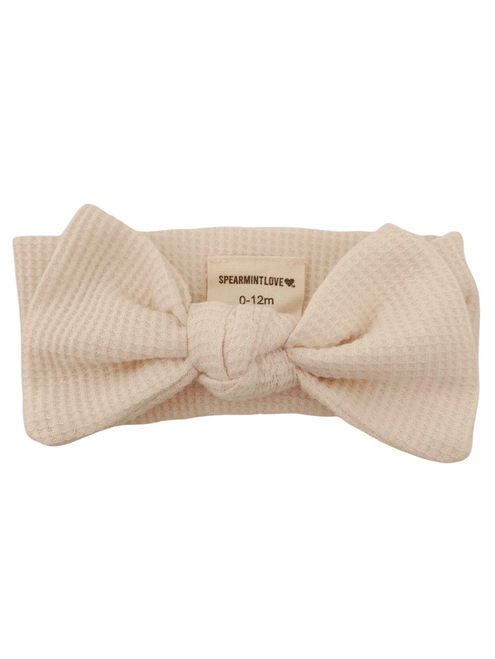 ORGANIC WAFFLE KNOT BOW - SNOW