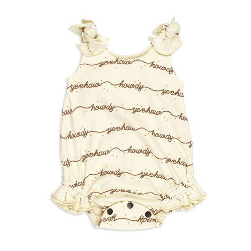 ORGANIC BOWTIE SHOULDER BODYSUIT - HOWDY