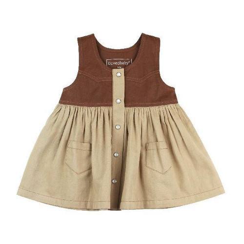 ORGANIC SLEEVELESS WESTERN DRESS - OATMEAL