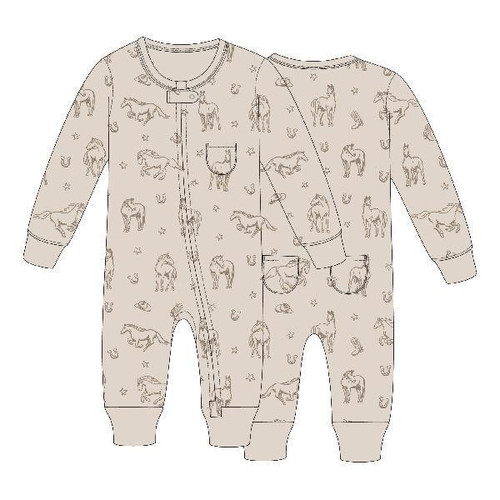 FOOTLESS 2-WAY ZIPPER ROMPER - MINI BUCKAROO