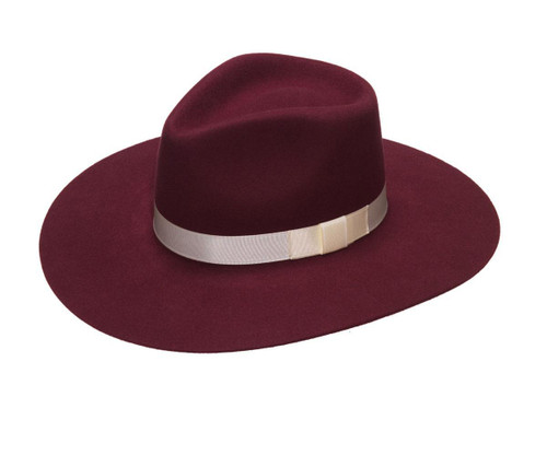 LADIES PINCH FRONT BURGUNDY HAT
