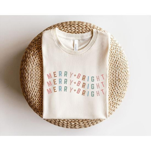 MERRY & BRIGHT RETRO T SHIRT