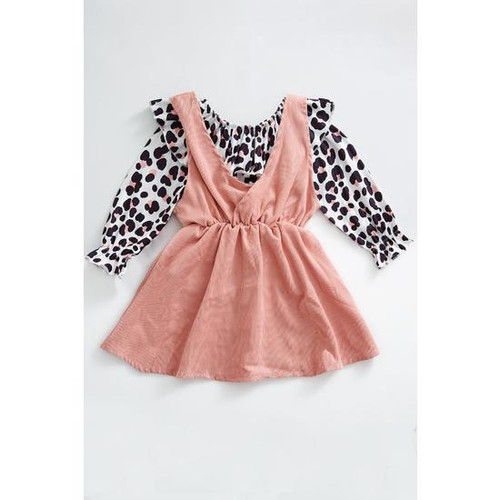 LEOPARD RUFFLE TOP WITH DRESS OUTFIT