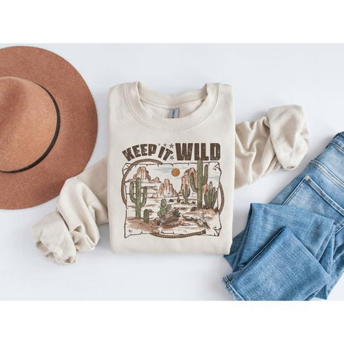KEEP IT WILD DESERT SCENE SAND SWEATSHIRT