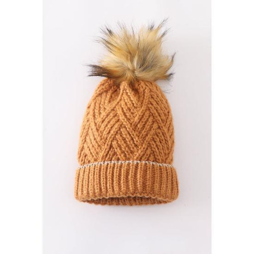 CAMEL CROSS CABEL KNIT POM POM BEANIE