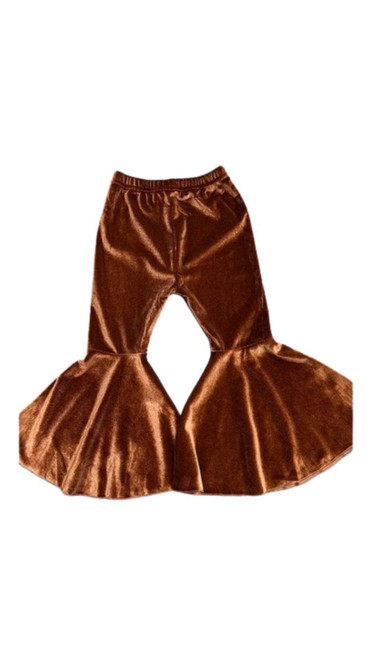 BROWN VELVETY GIRLS BELL BOTTOMS