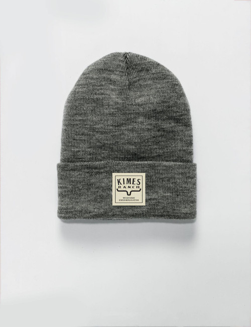 KIMES RANCH WORKDAY LABEL BEANIE - DK GREY HEATHER