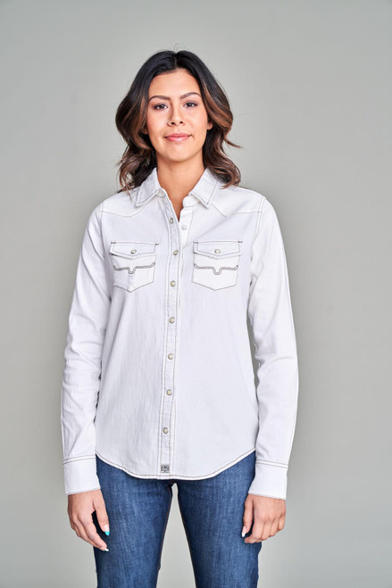 KIMES WOMEN'S KAYCEE DENIM TOPS - WINTER WHITE