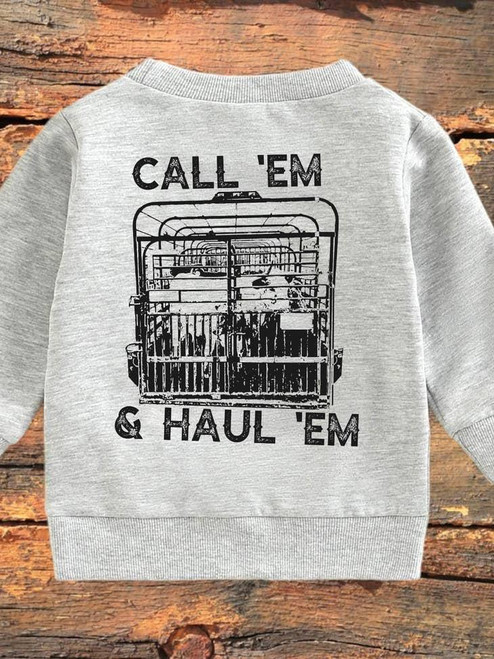 CALL EM AND HAUL EM CREWNECK - GREY