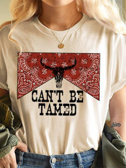 CAN’T BE TAMED GRAPHIC TOP - SOFT CREAM