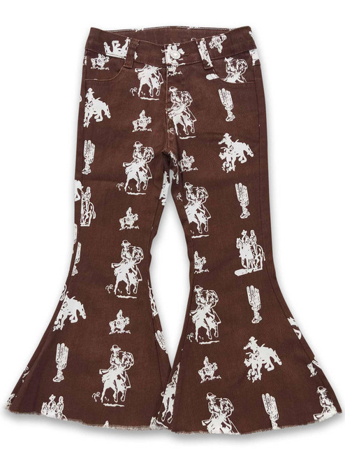 RODEO CACTUS BROWN FLARE PANTS