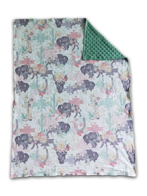 BUFFALO WESTERN MINKY BABY/KIDS BLANKET