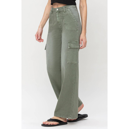 HIGH RISE STRAIGHT CARGO PANT | OLIVIA