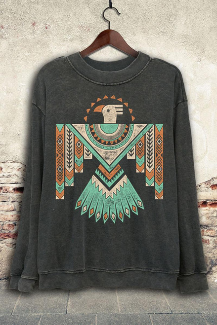 AZTEC ROAM LONG SLEEVE SWEATSHIRT - MINERAL BLACK