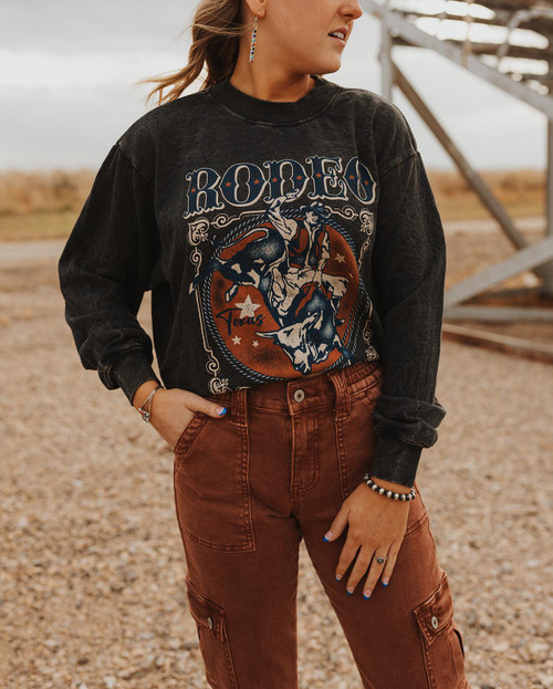 RODEO ALL YEAR AROUND LONG SLEEVE SWEATSHIRT - MINERAL BLACK