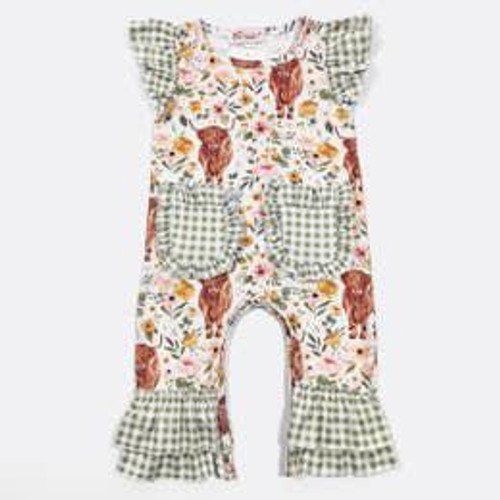 Sage Highland Baby Romper