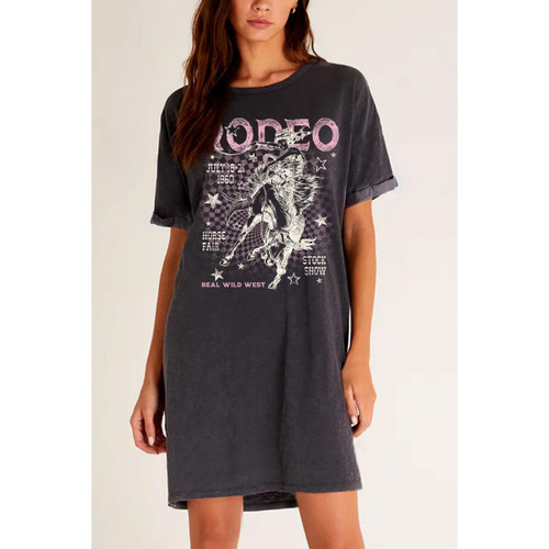 RODEO FLYER GRAPHIC DRESS - MINERAL WASH BLACK