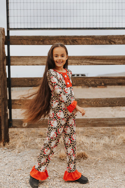 LEOPARD SANTA CHRISTMAS PAJAMA SET