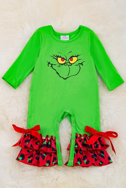 GRINCH PRINTED BABY ROMPER
