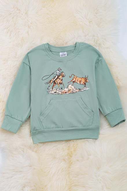 Dusty Mint Steer Roping Sweatshirt
