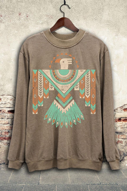 AZTEC ROAM LONG SLEEVE SWEATSHIRT - MINERAL TAUPE