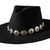 3D CHAIN HATBAND 1" CONCHO STONE BLACK
