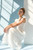 Olivia Ruffle Smocked Torso Poplin Midi Dress - White