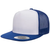 Yupoong 6006W Premium Trucker Snapback Hat, Flat Bill Cap with Mesh Back, White Front - YP Classics® | Royal/White/Royal