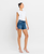 High Rise Distressed Hem A-Line Shorts | Swerve