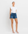 High Rise Distressed Hem A-Line Shorts | Swerve