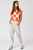 Hannah Loose Fit Checker Knit Top - Orange