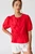 Hailey Bow Tie Detailed Blouse - Red
