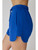 Half Zip Cropped Sweatshirt and Shorts Set - Cobalt Blue