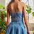 Smocked Denim Corset Top