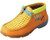 YOUTH DRIVING MOCCASINS - NEON YELLOW+ORANGE YDM0025