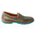 WOMENS SLIP ON DRIVING MOCCASINS - BOMBER/TURQUOISE WDMS006