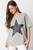 Half Sleeve Top with Washed Star - Grey