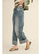 Straight Leg Cuffed Hem Denim Pants
