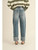 Straight Leg Cuffed Hem Denim Pants