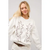 Western Boots Stitch Pullover Sweatshirt - Off White