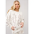 Western Boots Stitch Pullover Sweatshirt - Off White