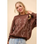 Western Boots Stitch Pullover Sweatshirt - Brown