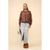 Western Boots Stitch Pullover Sweatshirt - Brown
